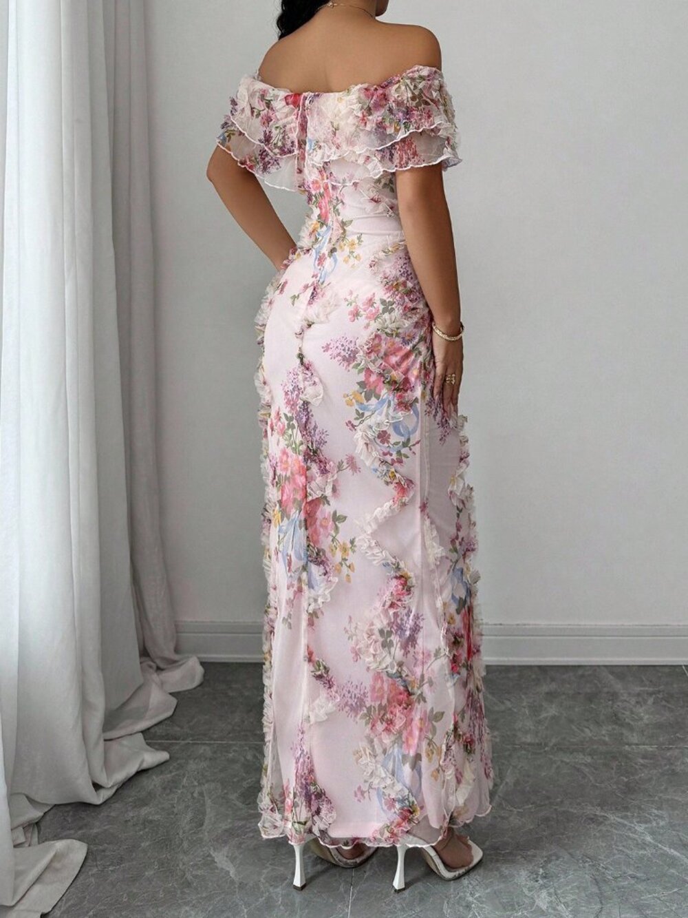 Multicolor Elegant Women's Dress - Picture 2 of 6